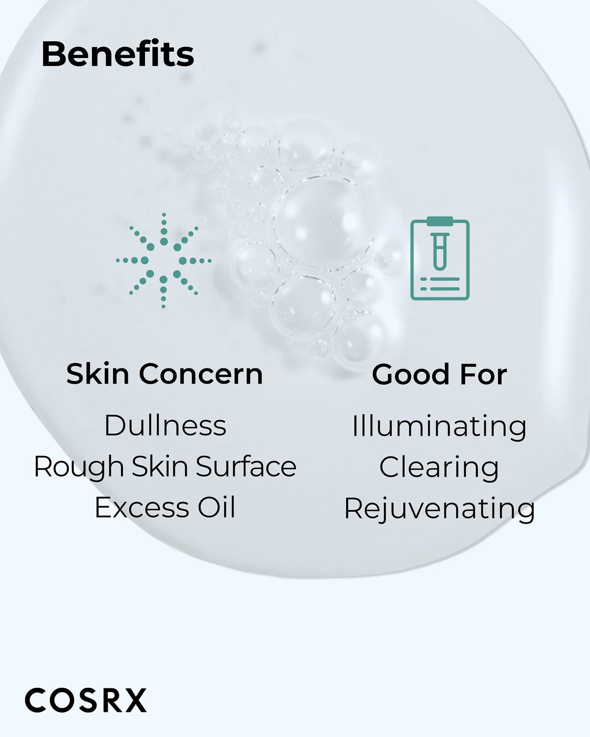 COSRX bottle held in hand for scale, compact travel-friendly benefit