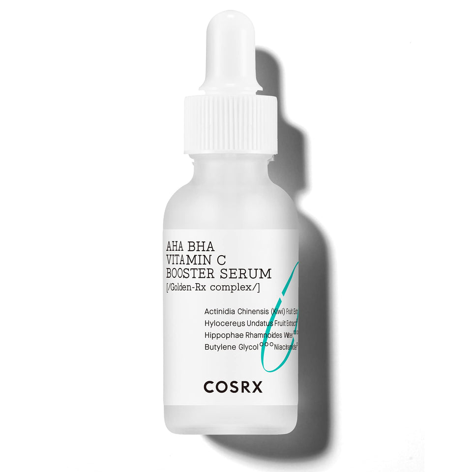 COSRX front packaging showing bottle and box, clear product identity and benefit