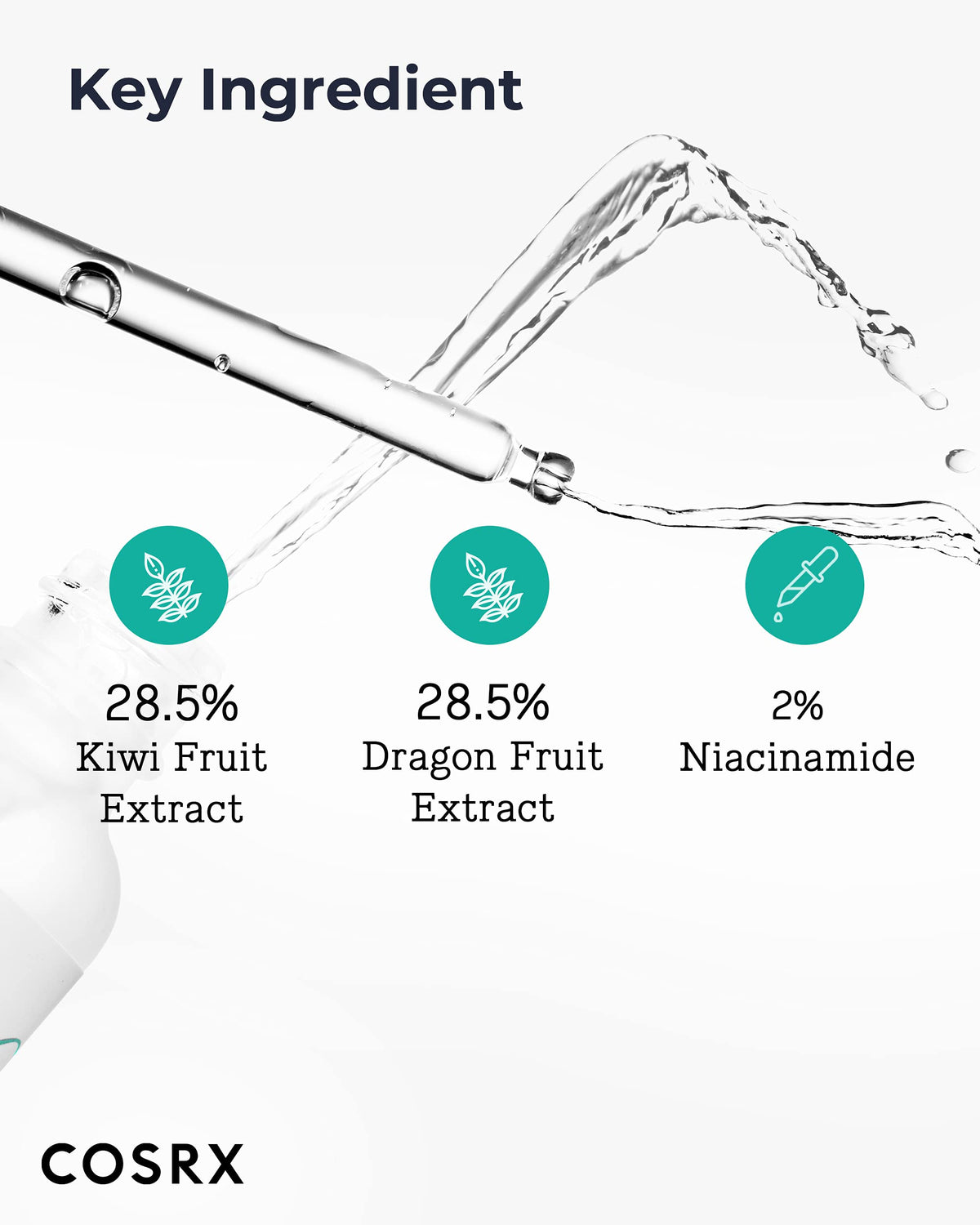 COSRX ingredient label showing kiwi dragon fruit and niacinamide, transparency benefit