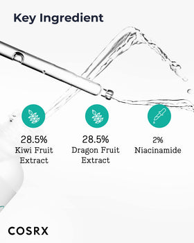COSRX ingredient label showing kiwi dragon fruit and niacinamide, transparency benefit