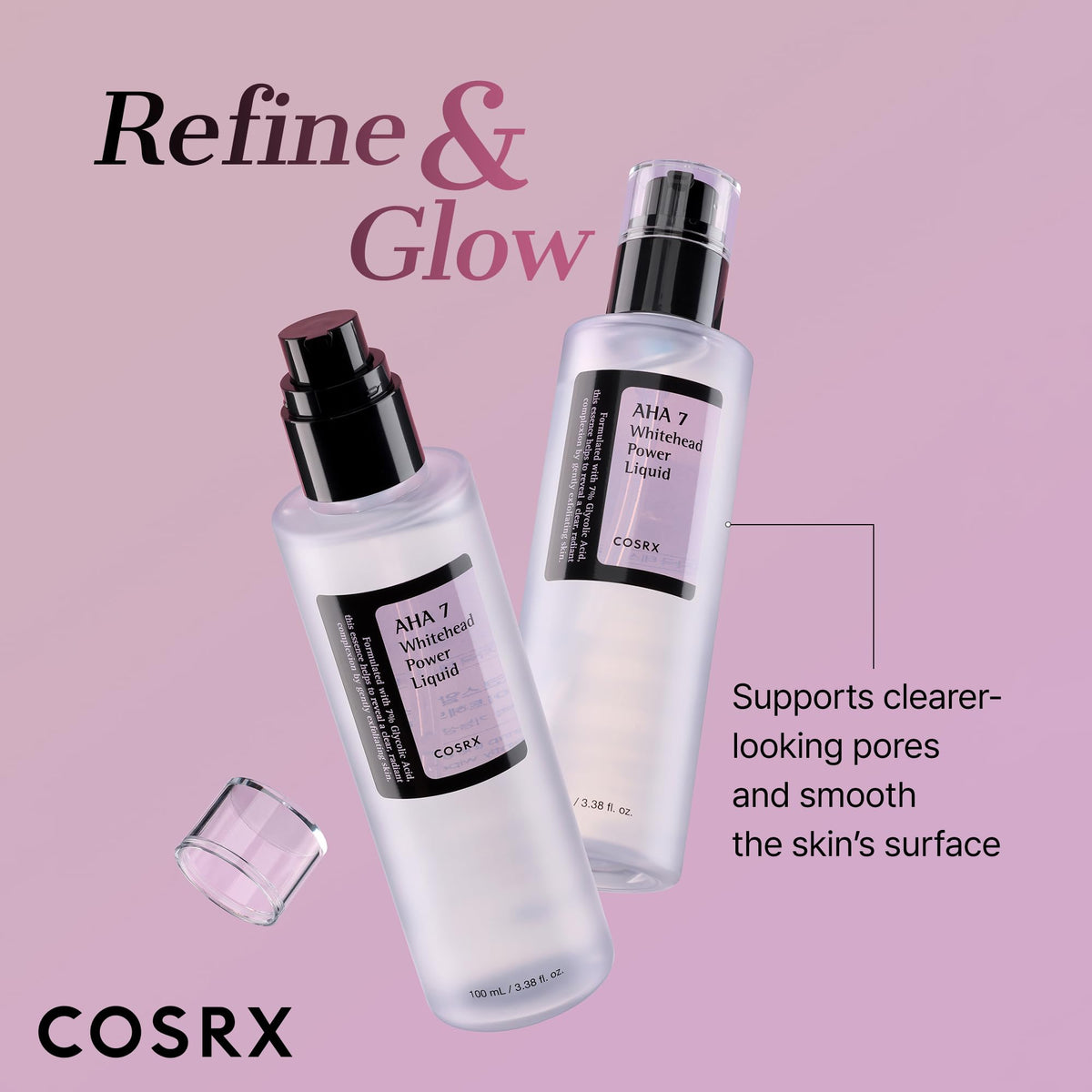COSRX product applied to hand demonstrating amount and thin consistency for easy layering