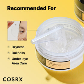 Model applying COSRX under-eye patch demonstrating easy targeted placement