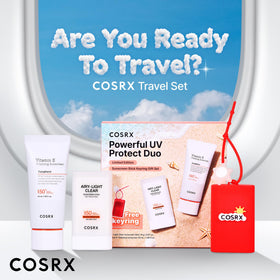 COSRX products used at the beach showing sun care readiness outdoors
