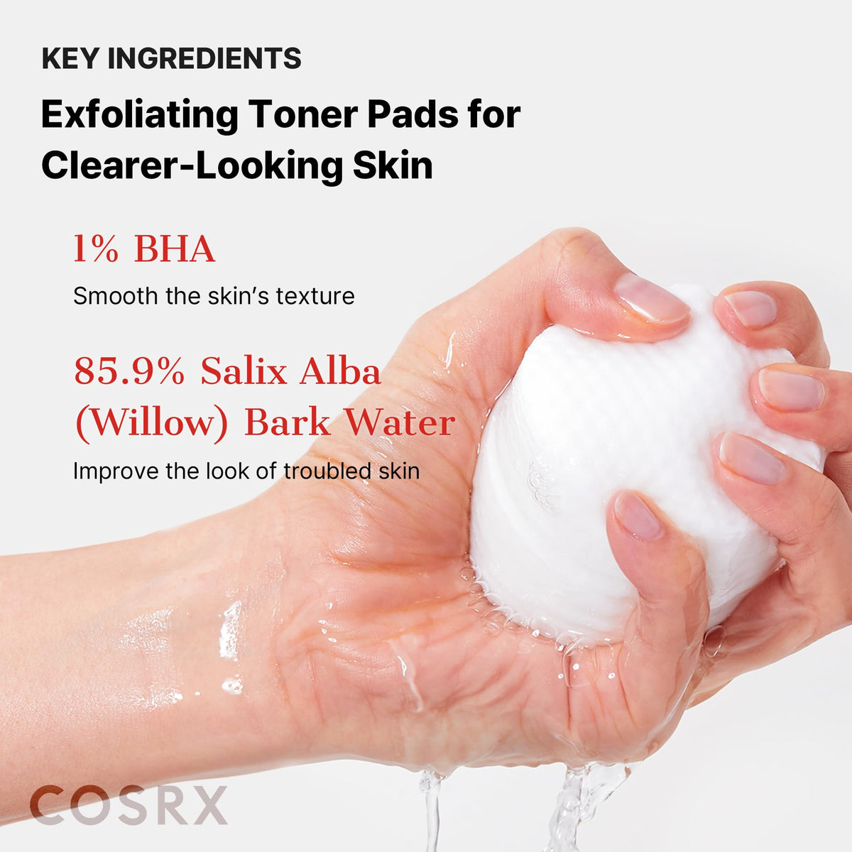 COSRX soft pad side detail highlighting gentle toning and soothing comfort