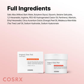 COSRX product label and ingredients view emphasizing BHA and willow bark
