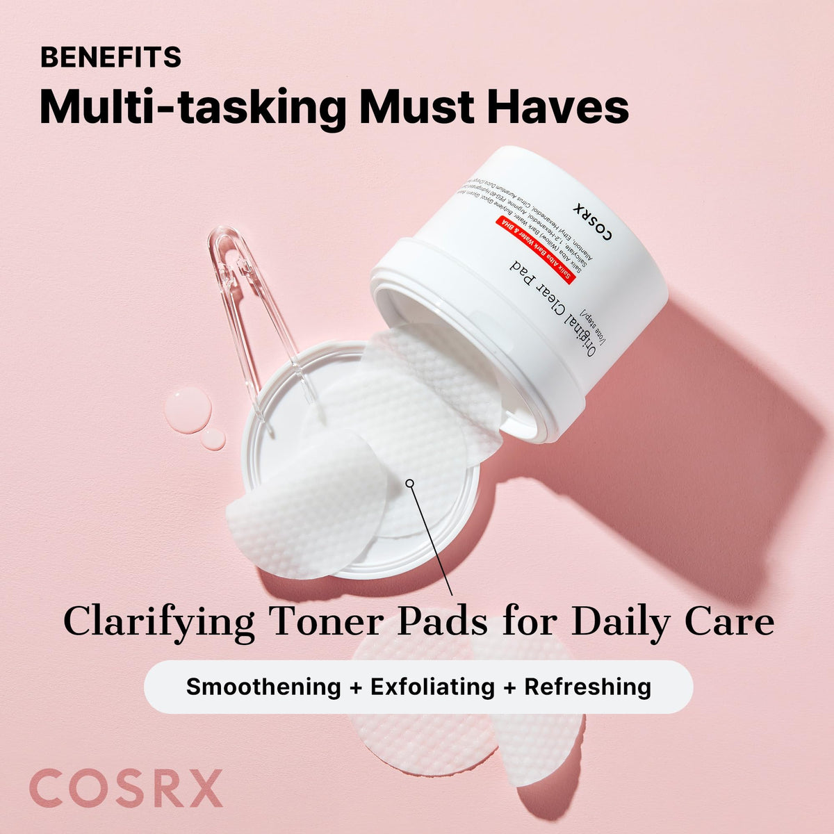 COSRX included tweezer and hygienic removal tool to keep pads sanitary