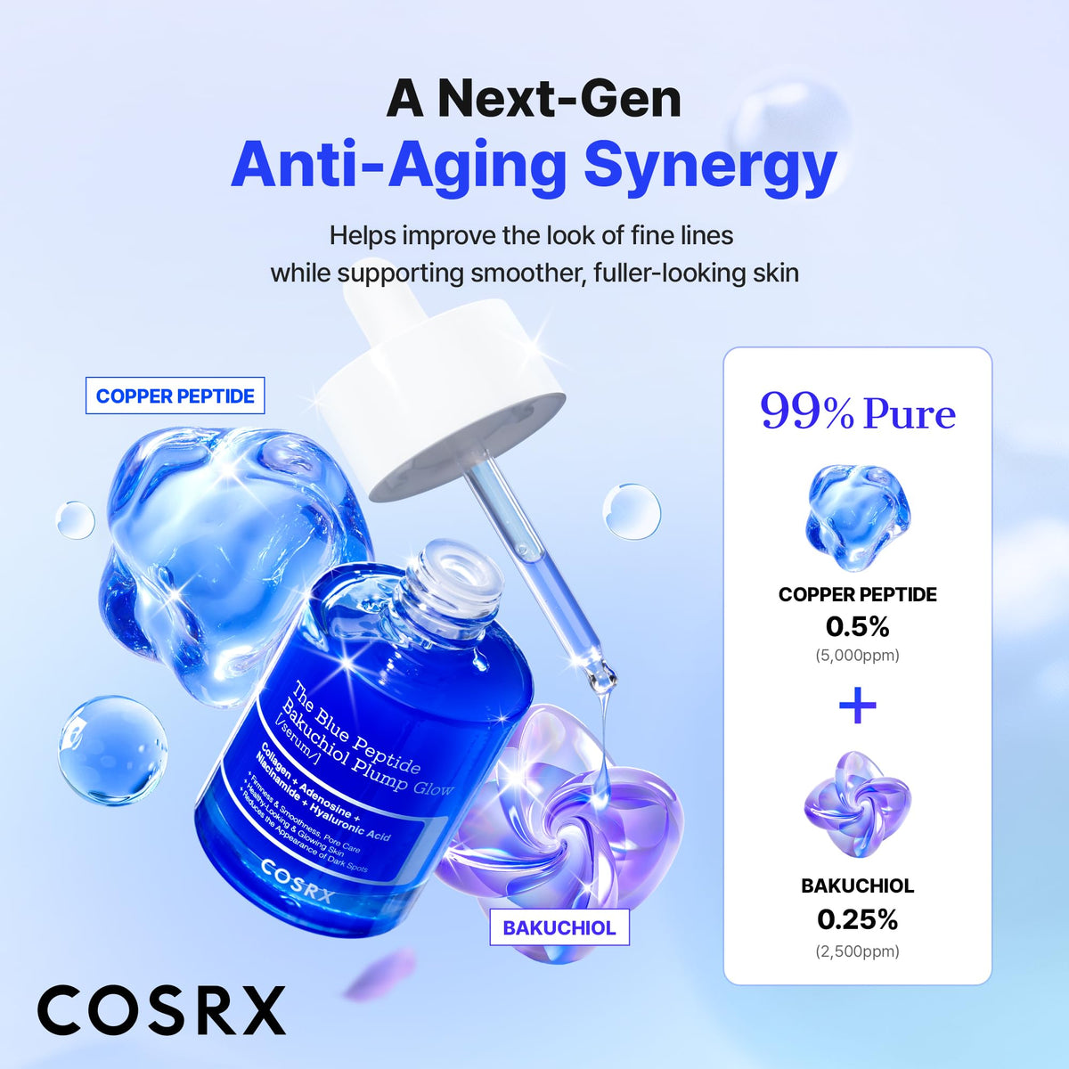 COSRX label close-up with ingredient names, helps verify copper peptide content