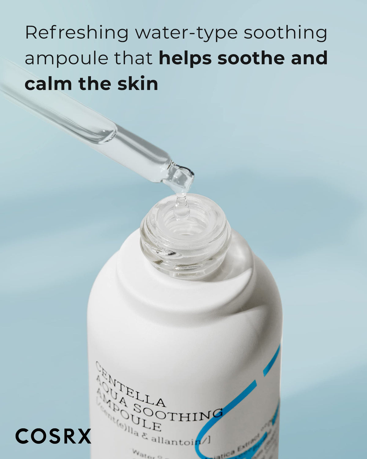 COSRX dropper dispensing serum showing precise application and purity
