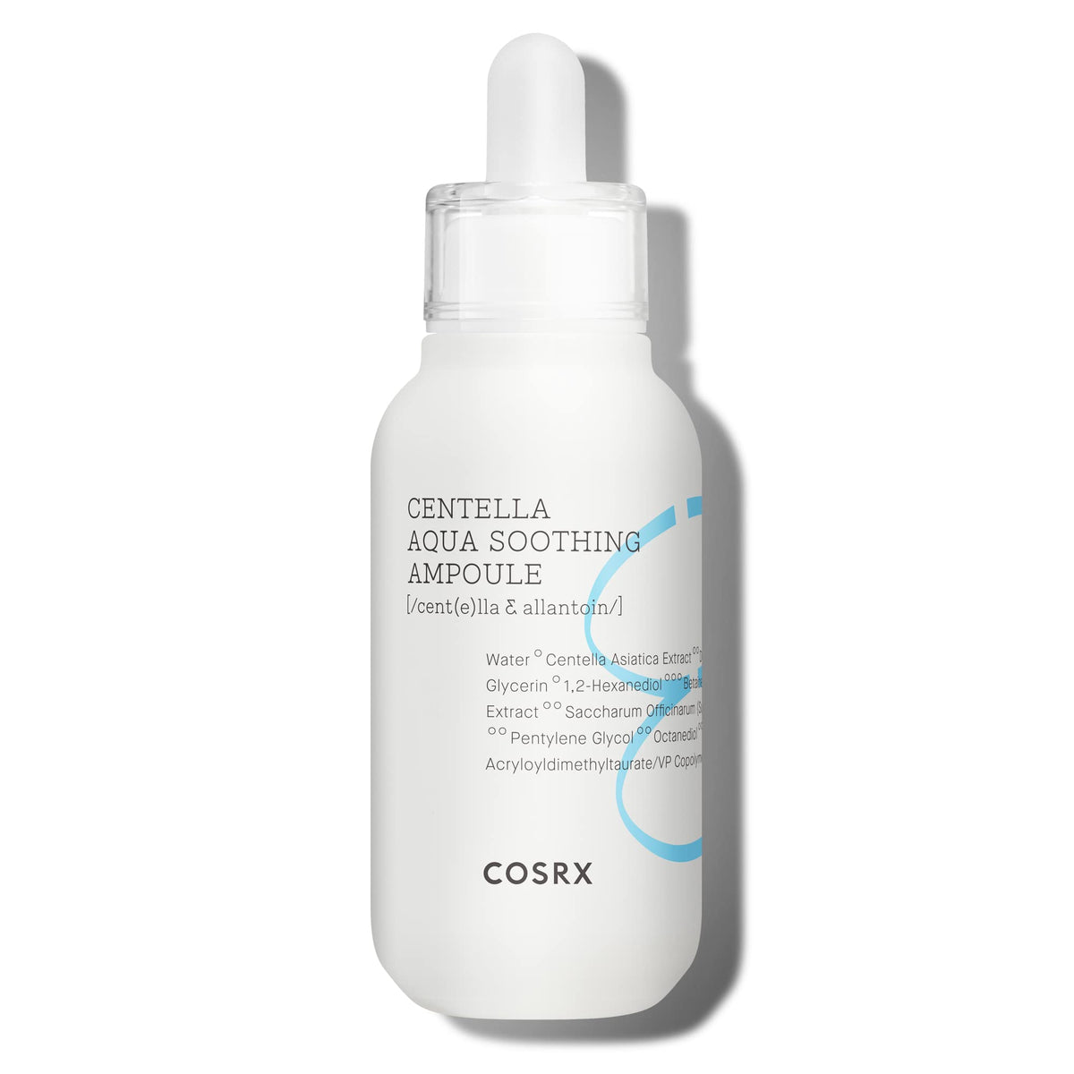 COSRX front packaging showing ampoule bottle and calming benefits