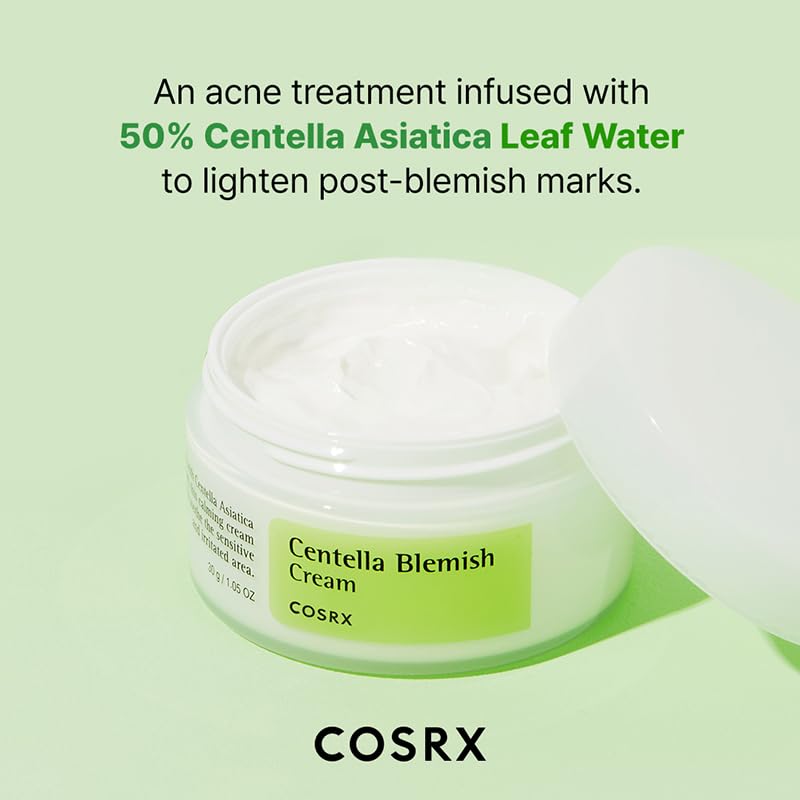 COSRX application on cheek showing targeted spot treatment and soothing effect