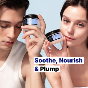 COSRX label close-up emphasizing ingredient list and clean-beauty benefits