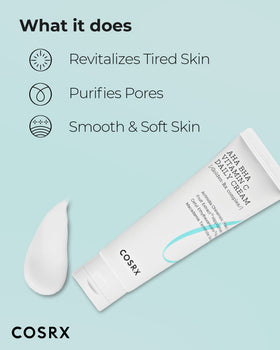 COSRX cream spread on hand showing smooth application and glow