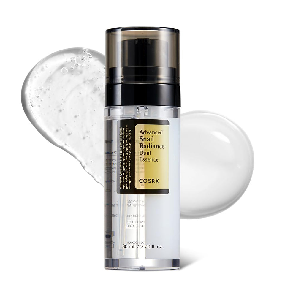 COSRX front packaging showing dual essence bottle and branding benefits hydration