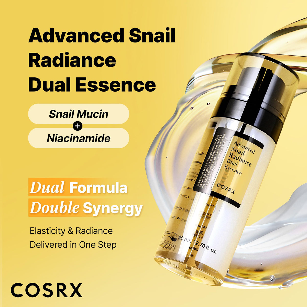 COSRX open pump dispensing both textures showing convenient dual-chamber system
