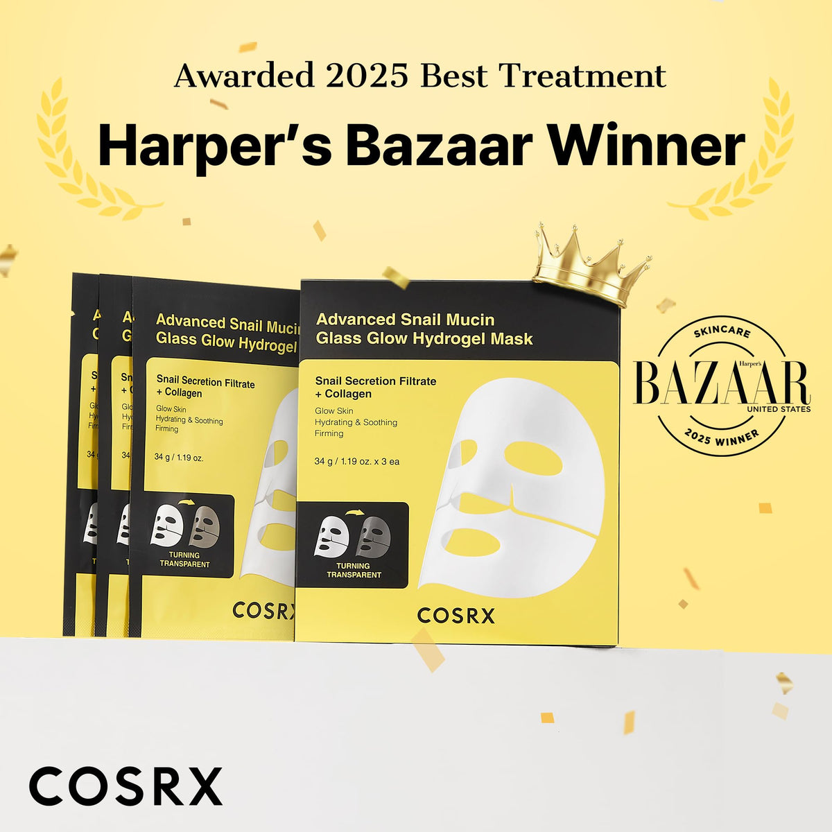 COSRX close-up of hydrogel texture highlighting cling and serum delivery benefit