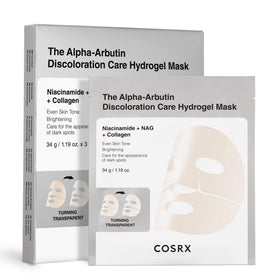 COSRX front packaging showing three hydrogel masks and benefits