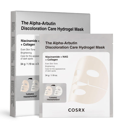 COSRX front packaging showing three hydrogel masks and benefits