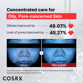 COSRX bottle held in hand showing 0.67 fl oz size for scale and portability