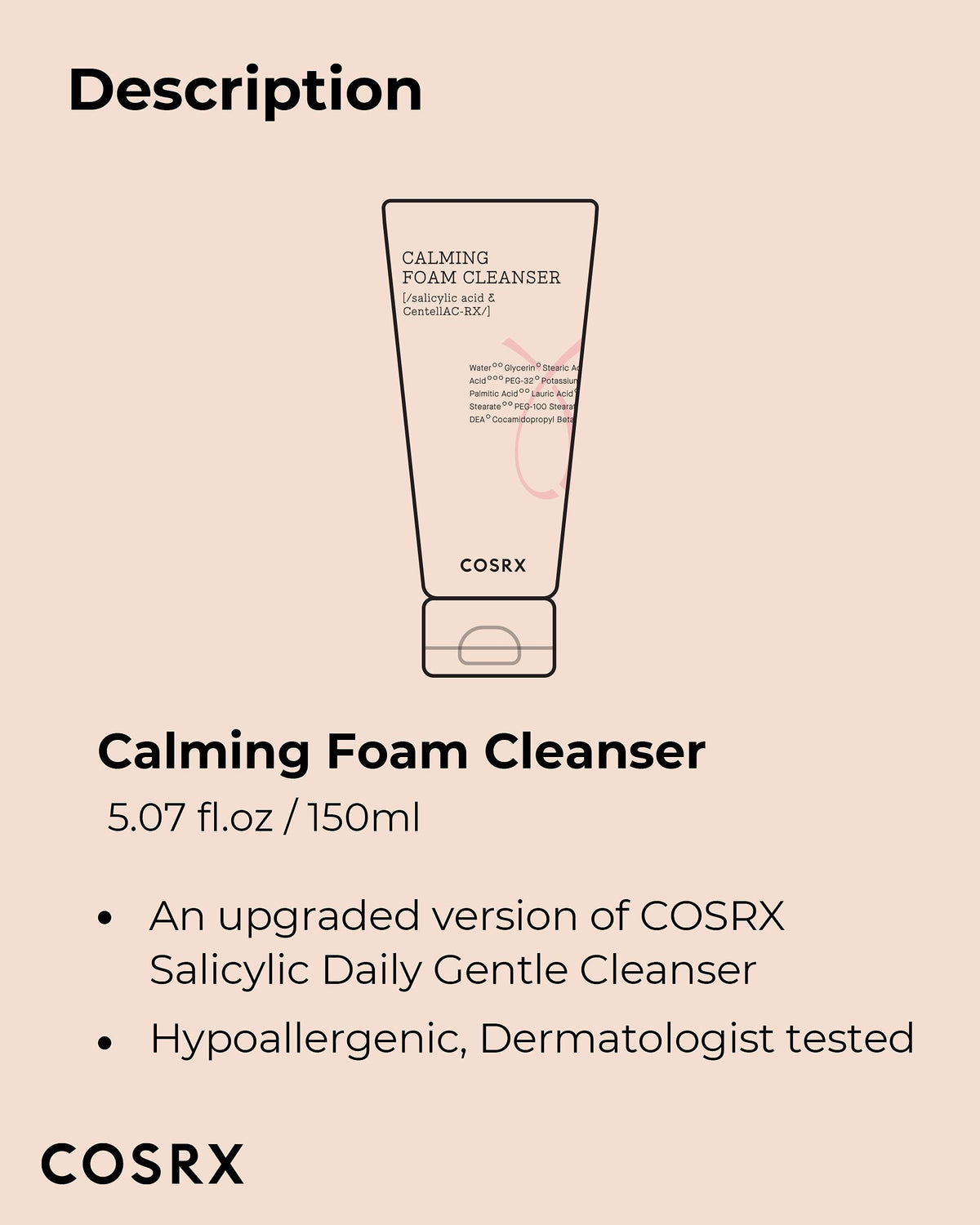 COSRX key ingredients Centella and salicylic acid visual highlighting soothing benefit