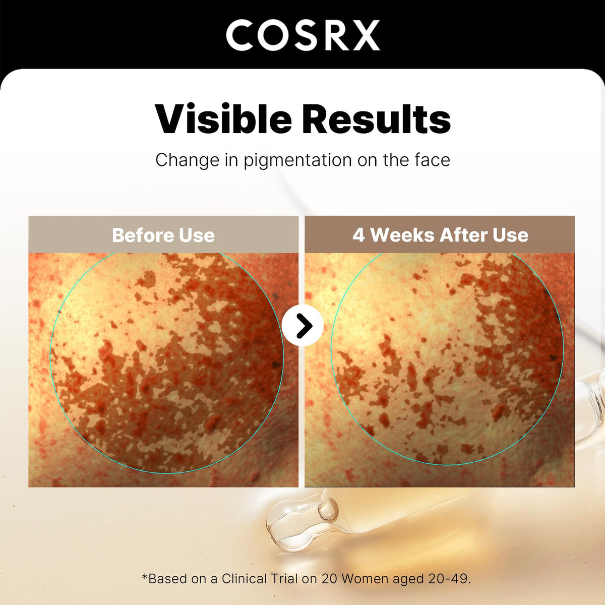 COSRX ingredient label detail with active list, shows alpha arbutin, niacinamide and tranexamic acid