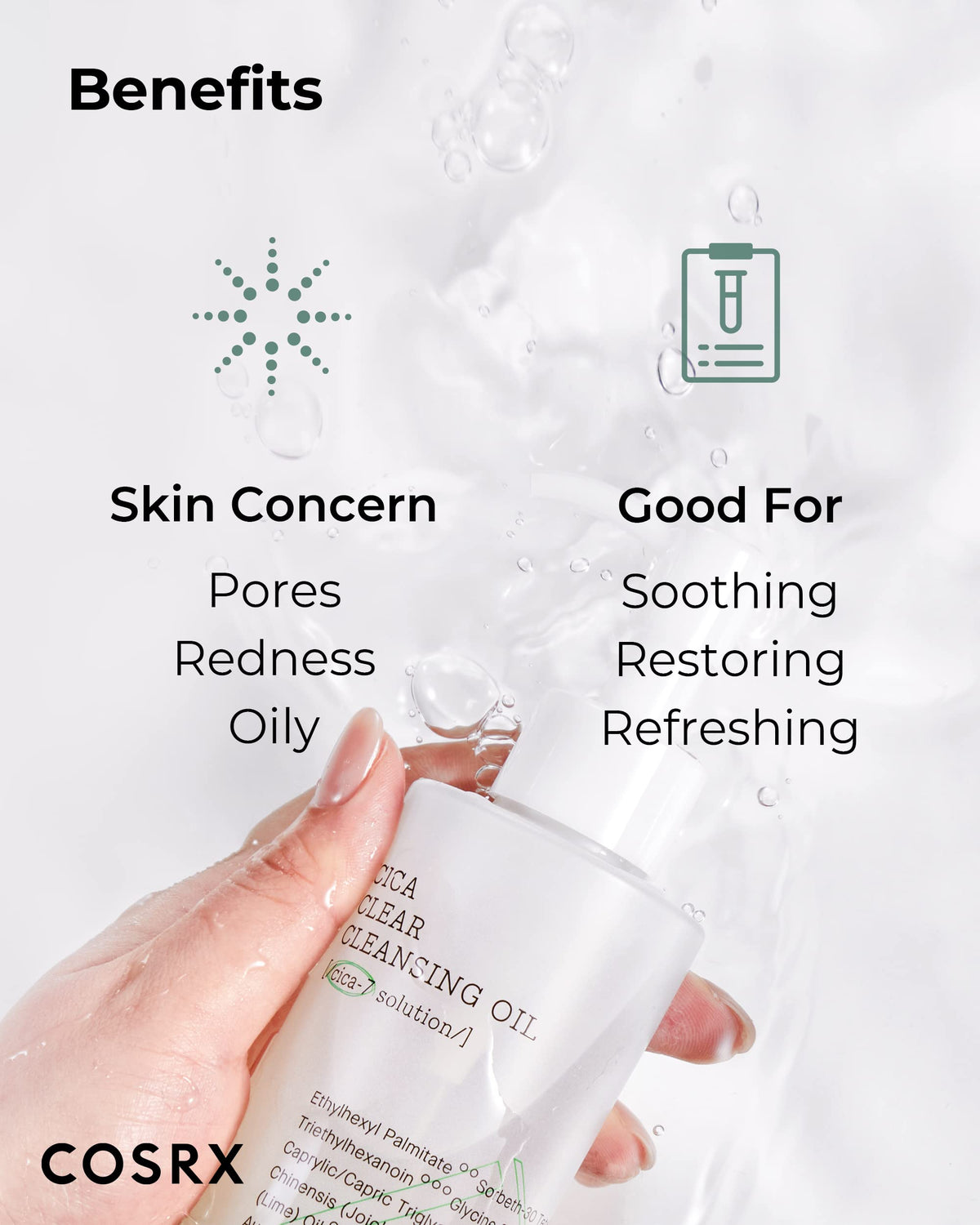 COSRX jojoba seed oil ingredient visual emphasizing nourishment and gentle cleansing