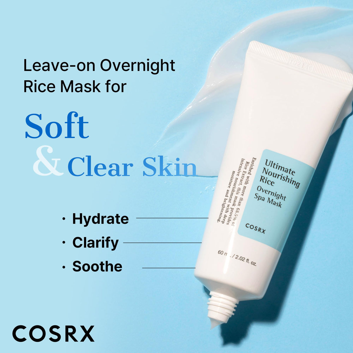 COSRX open jar revealing smooth cream to illustrate spreadability