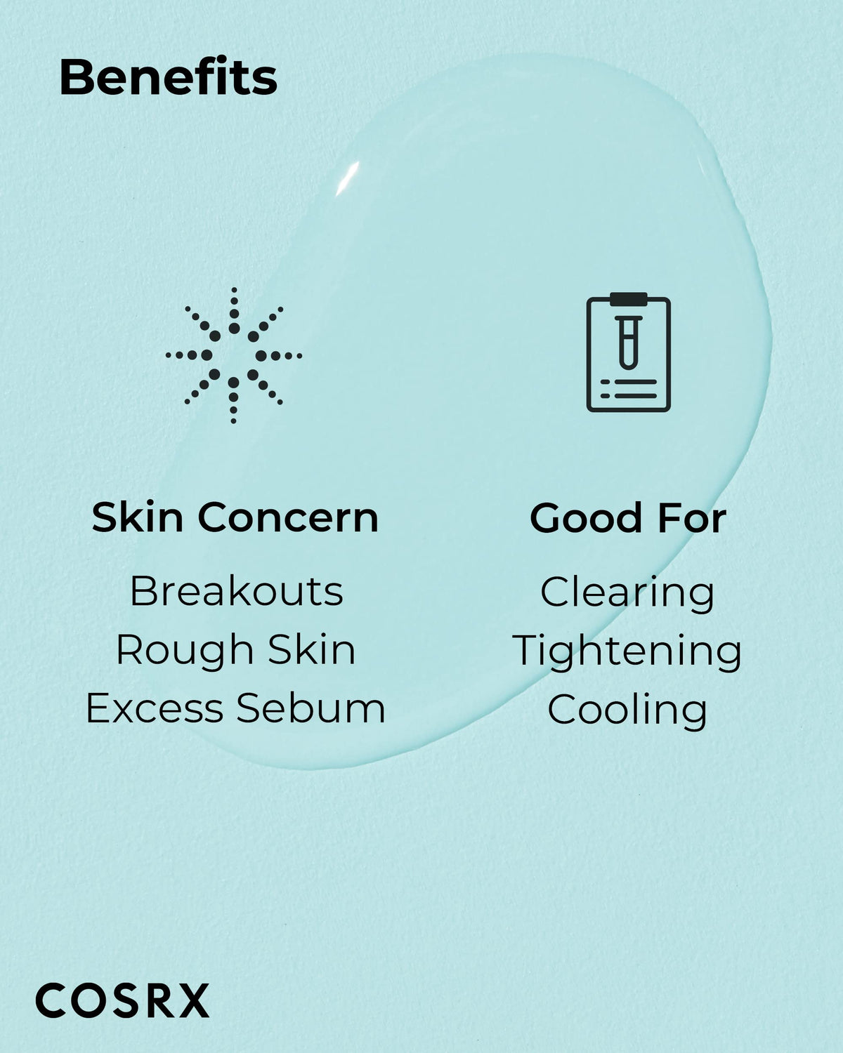 COSRX label close-up highlighting clean beauty claims and ingredient safety benefit