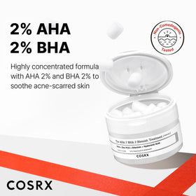COSRX product label and ingredient panel, highlighting gentle formulation and safety