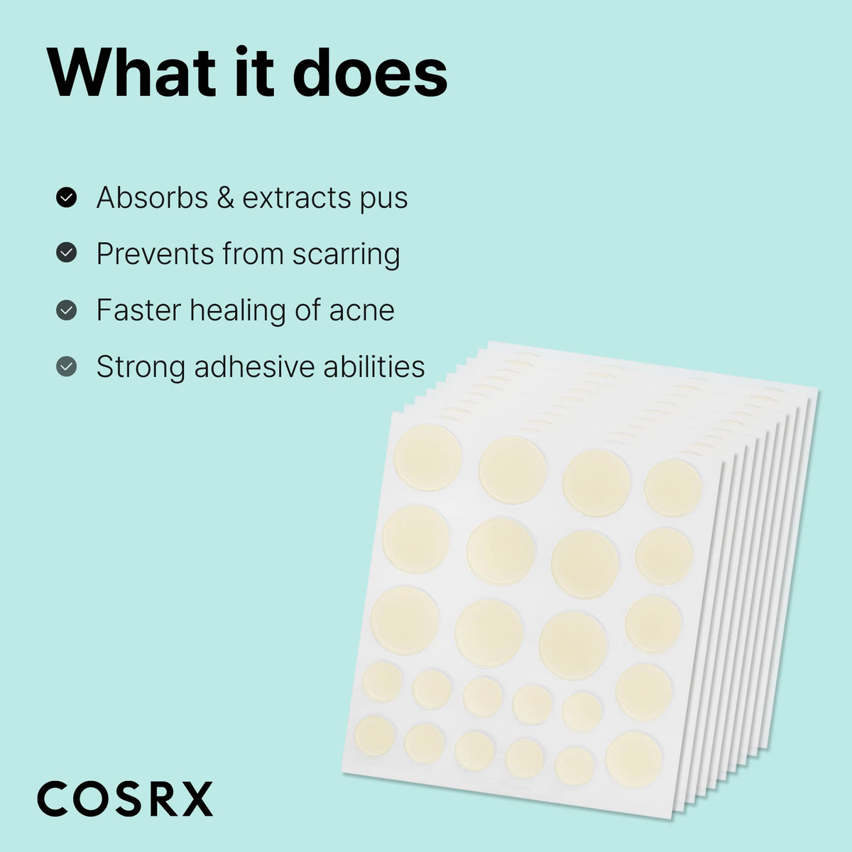 COSRX product label close-up showing hypoallergenic standards and safety benefit