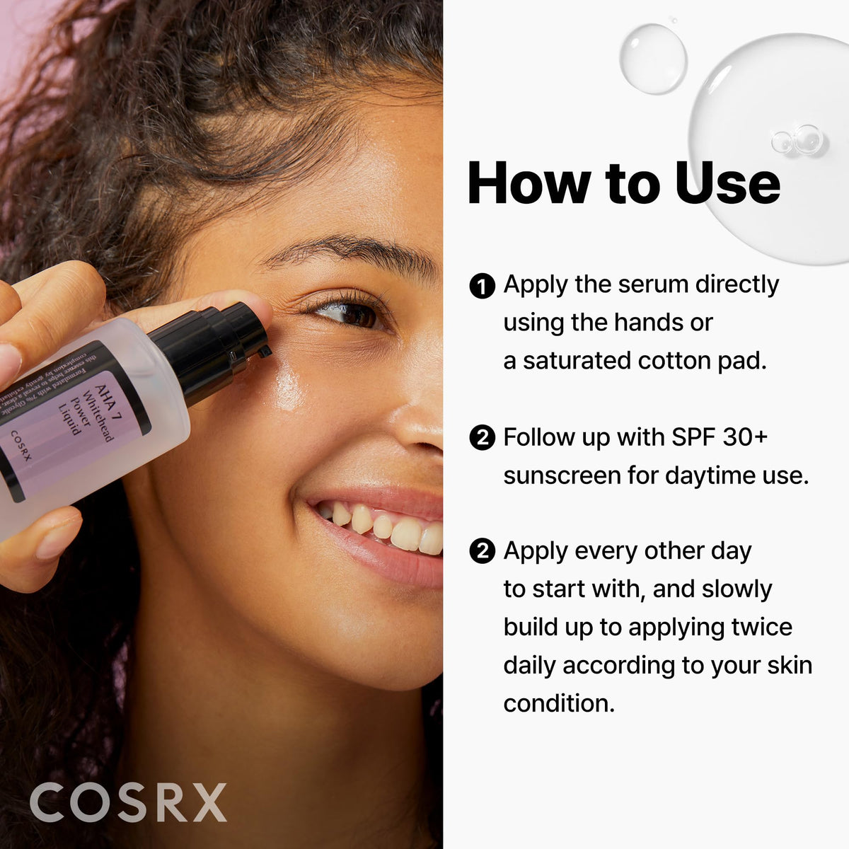 COSRX bottle on bathroom shelf in routine setting showing integration into nightly skincare