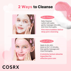 COSRX cleanser on bathroom shelf suggesting daily skincare routine
