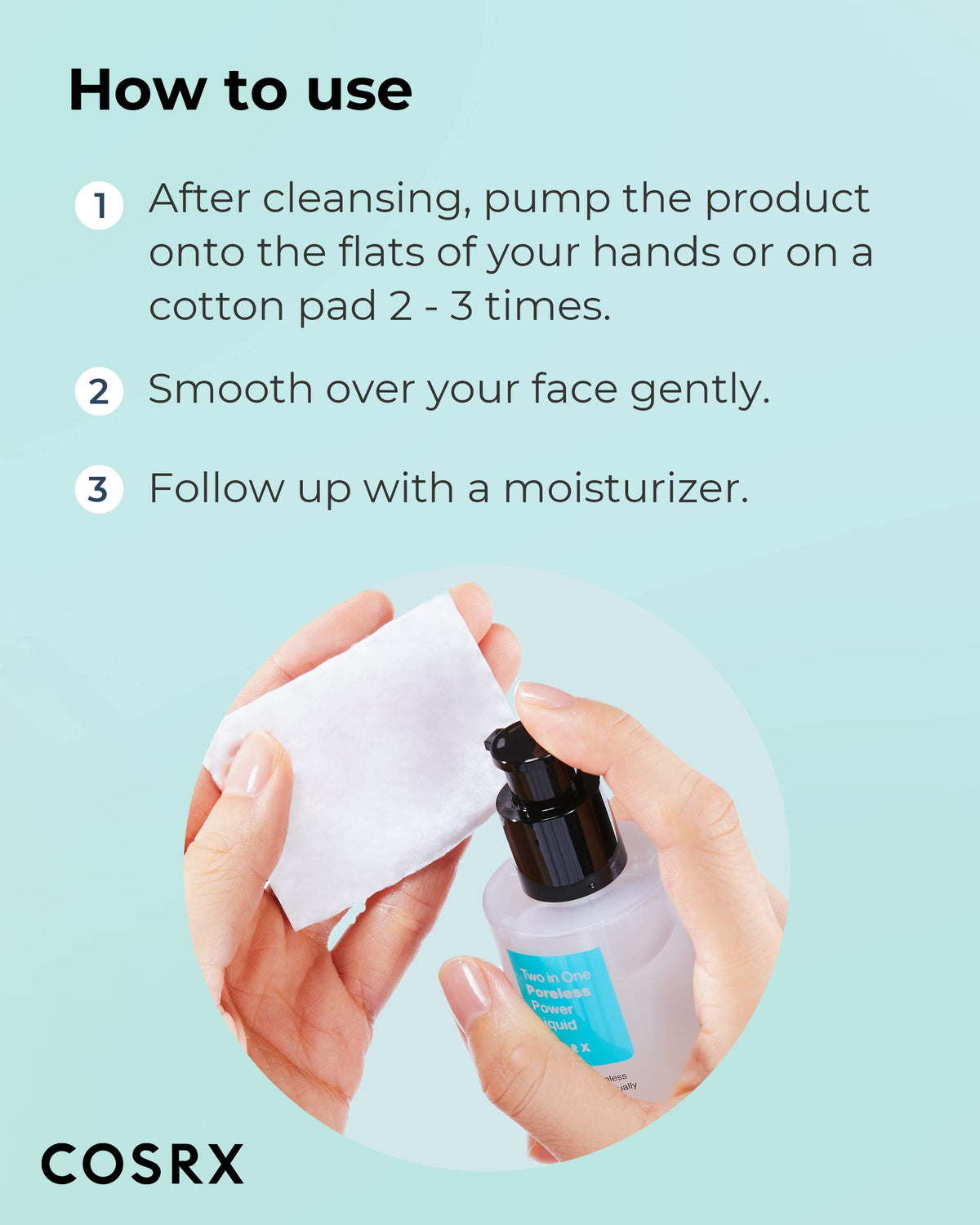 COSRX on bathroom vanity in routine setting showing quick layering and daily use benefit