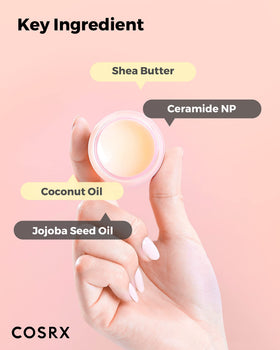 COSRX applied on lips at night forming protective moisturizing layer