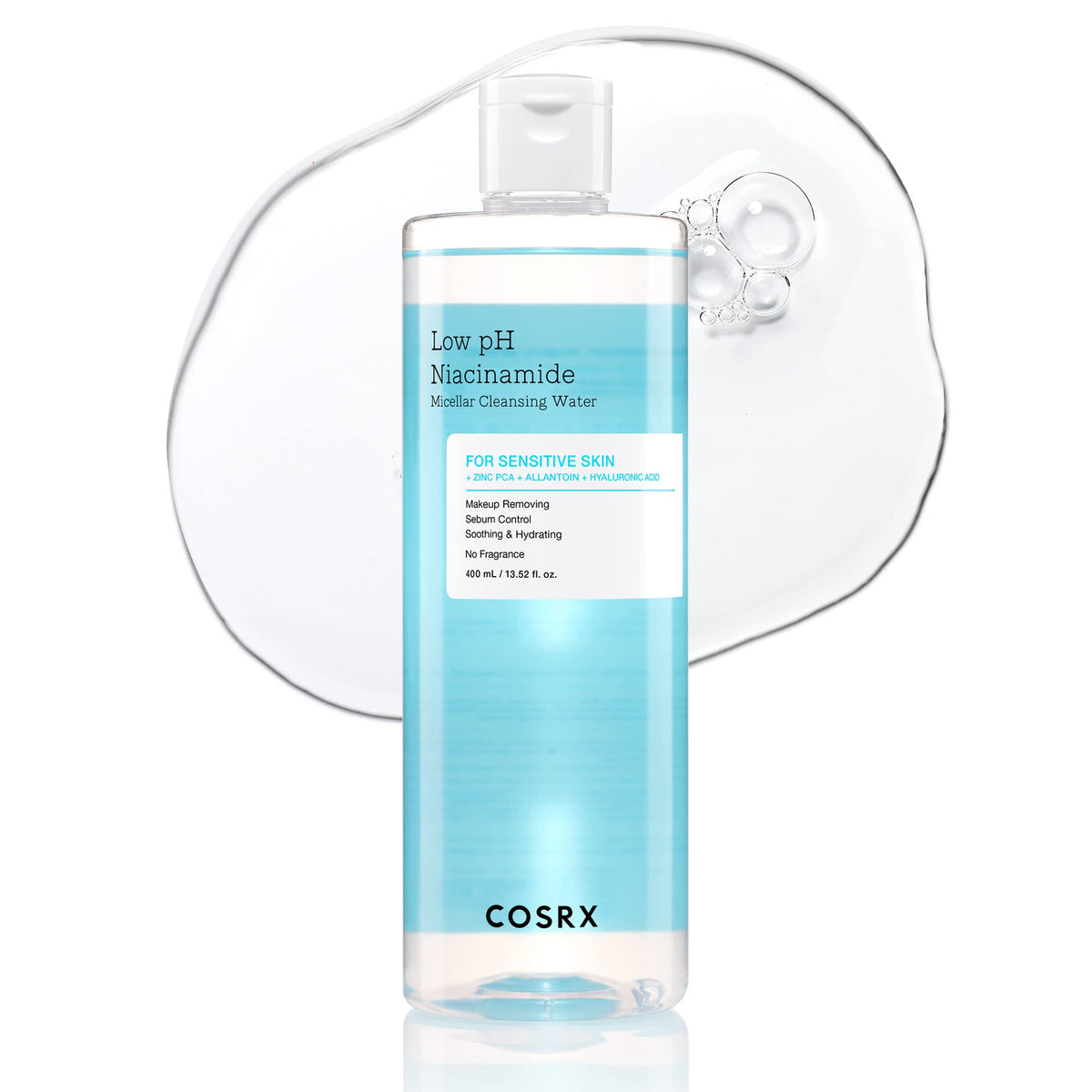 COSRX front packaging showing 400ml bottle and product name benefits