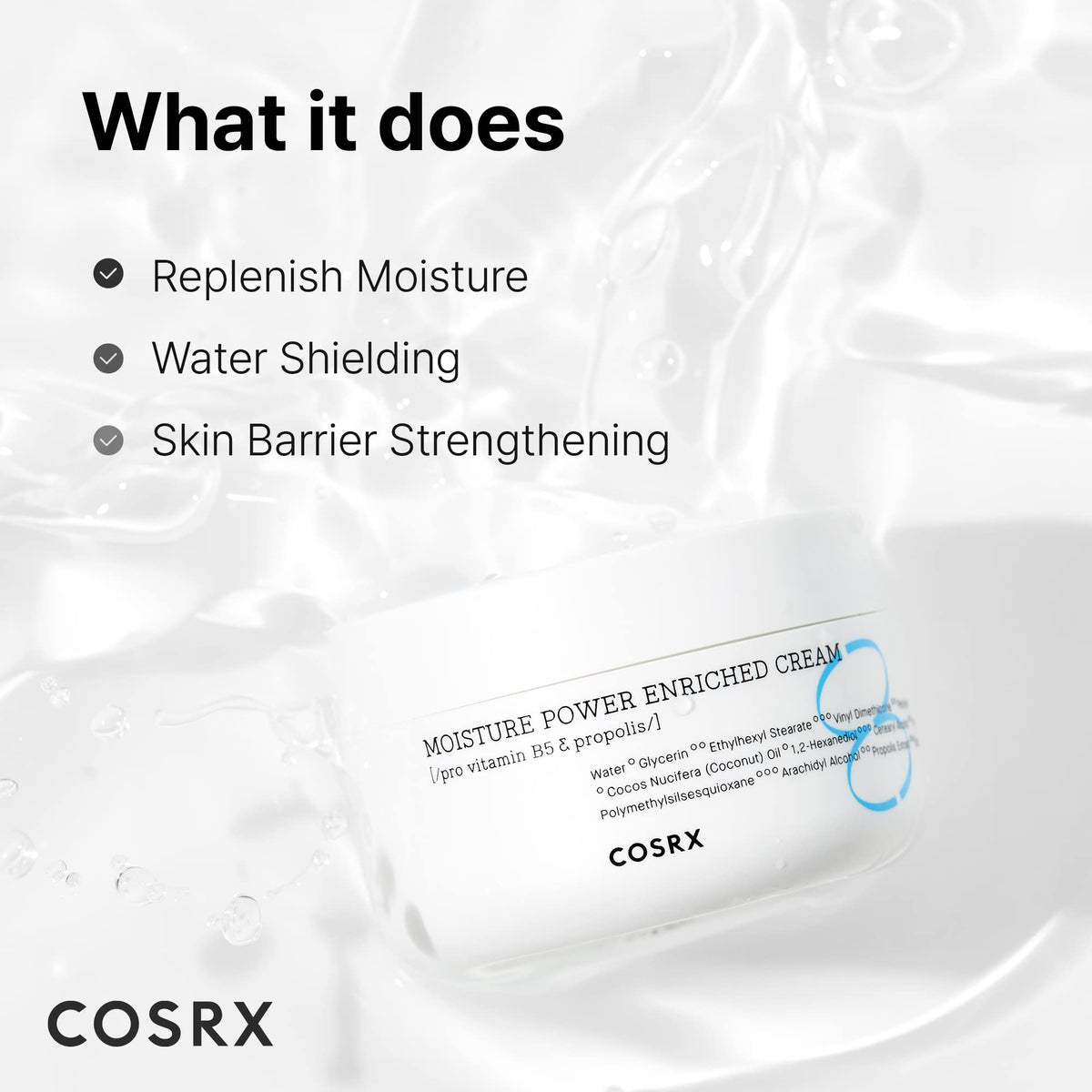 COSRX open jar revealing cream consistency that provides long lasting hydration