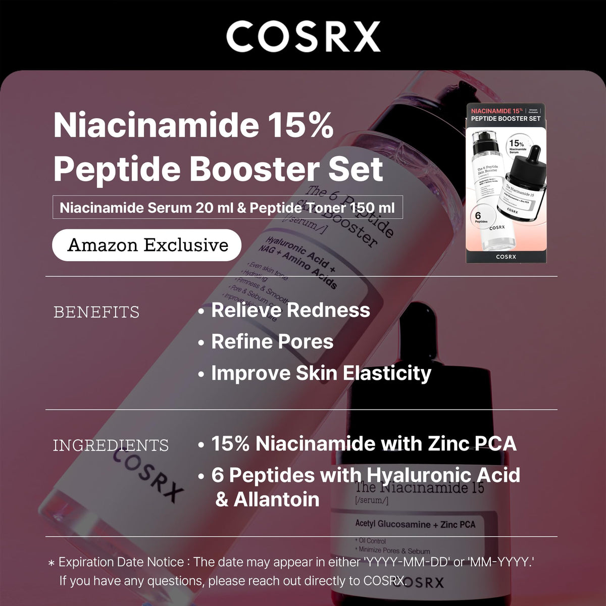 COSRX niacinamide serum dropper dispensing clear liquid for precise application