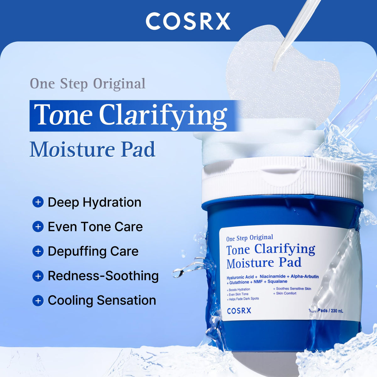 COSRX close-up pad texture highlighting thin cushiony surface