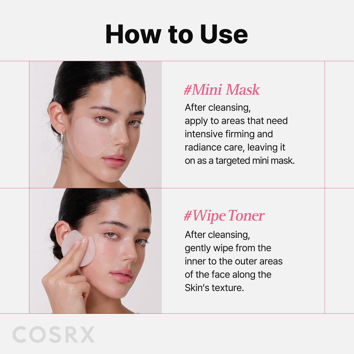 COSRX pad beside cleanser and serum showing makeup-prep benefits