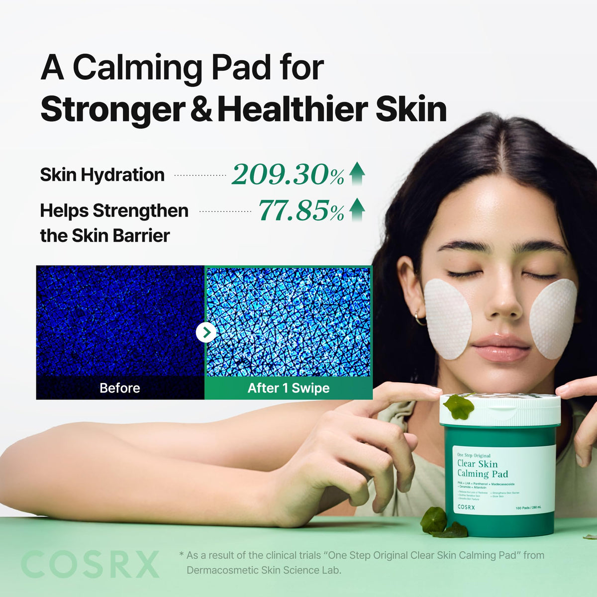 COSRX smooth pad side applied to skin to deliver hydration