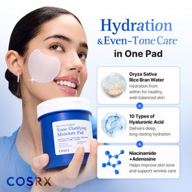 COSRX pad applied under eye demonstrating precise, gentle use