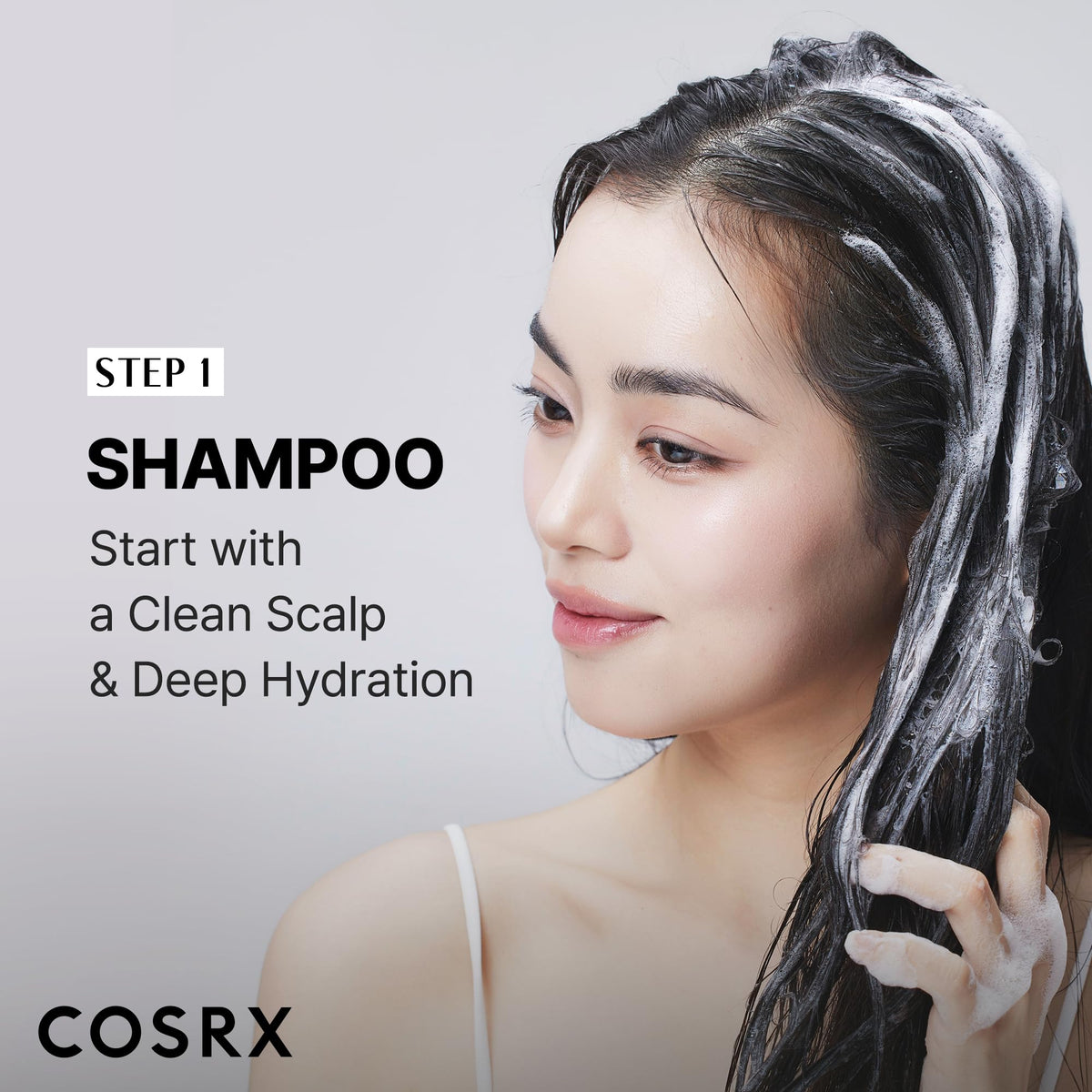 COSRX before and after hair strands comparison demonstrating improved smoothness