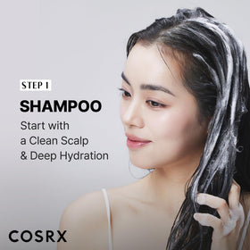 COSRX before and after hair strands comparison demonstrating improved smoothness