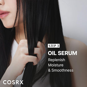 COSRX lifestyle styling finish showing glossy hair and easier manageability
