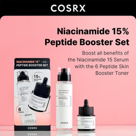 COSRX peptide booster toner label closeup highlighting peptide complex benefits