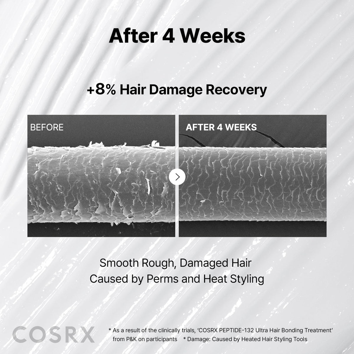 COSRX before and after split ends showing reduced breakage