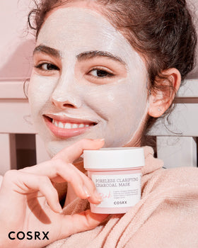 COSRX closeup texture of pink clay mask showing smooth consistency for even application