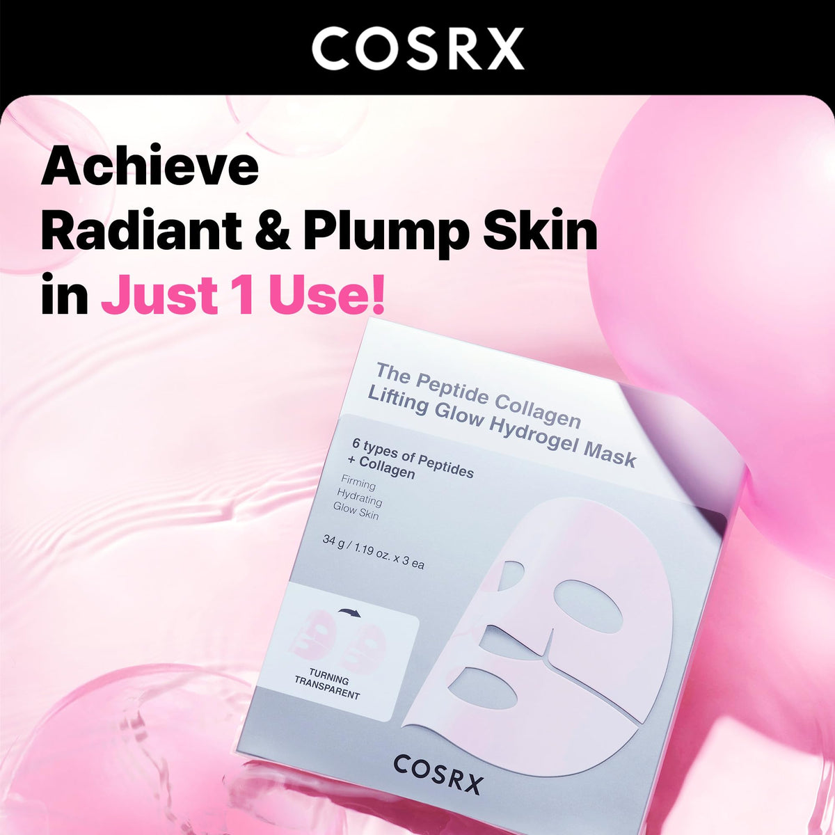 COSRX hydrogel close-up texture showing gel clarity for better skin adherence