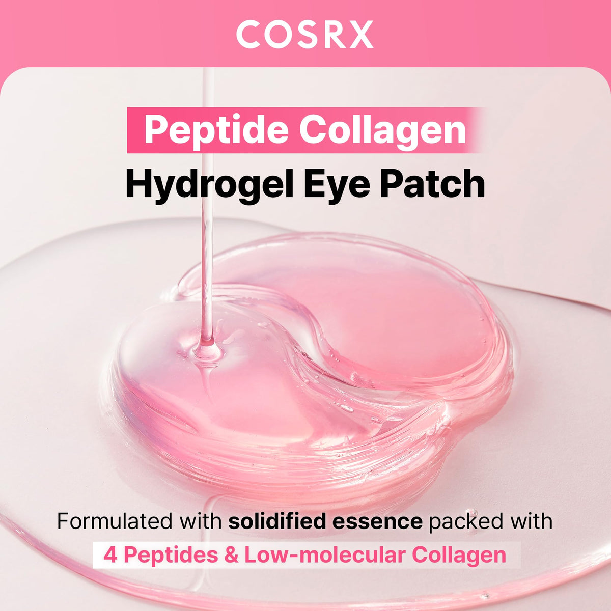 COSRX open jar with stacked hydrogel patches, convenient single-use benefit