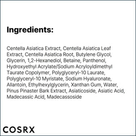 COSRX label closeup showing ingredient highlights and reassurance of clean formulation