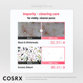 COSRX close-up of fermented red rice ingredient emphasizing potent actives
